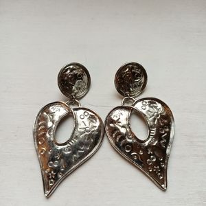 Vintage silver heart  earrings